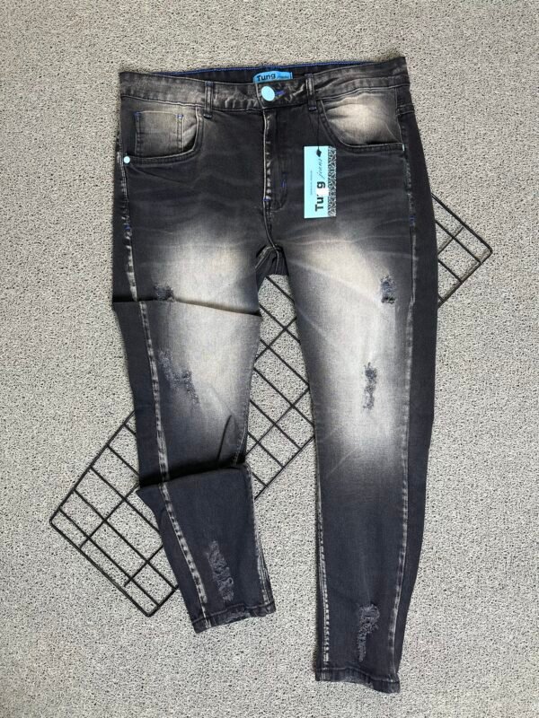 Calça Jeans Jogador Cinza/Preta