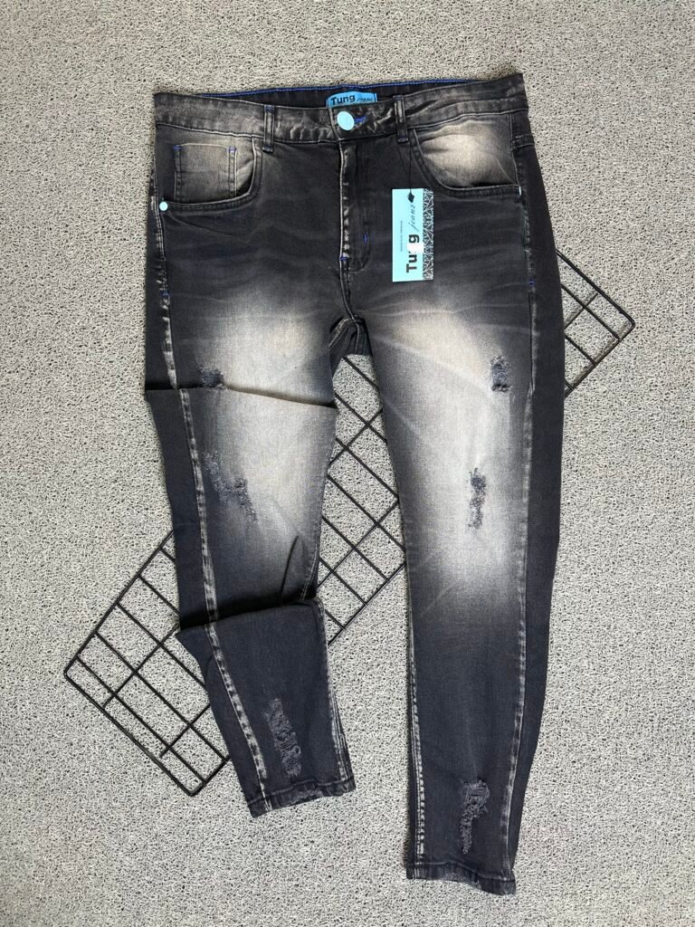 Calça Jeans Jogador Cinza/Preta