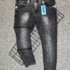 Calça Jeans Jogador Preta/Cinza