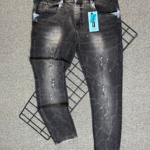 Calça Jeans Jogador Preta/Cinza