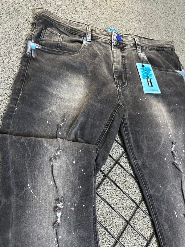 Calça Jeans Jogador Preta/Cinza