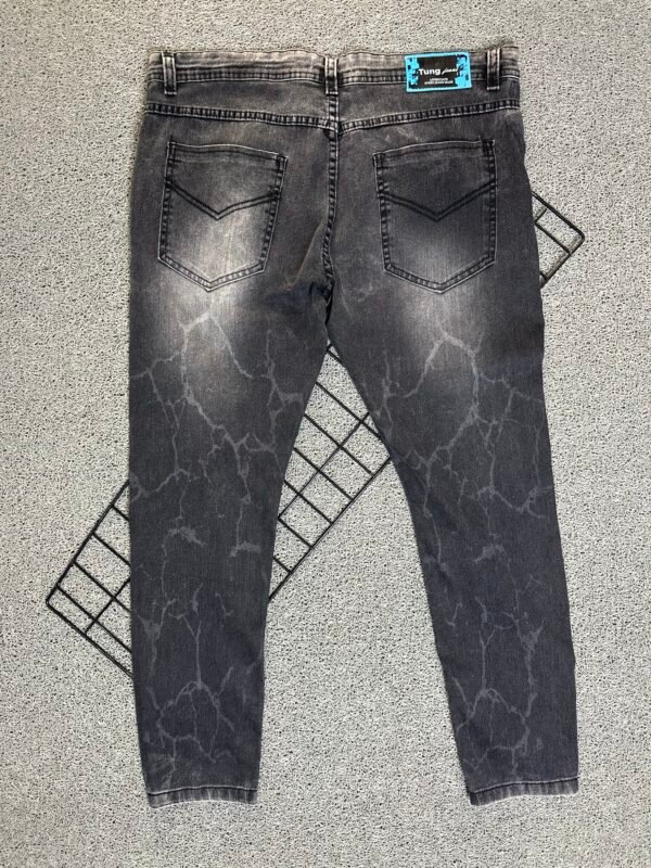 Calça Jeans Jogador Preta/Cinza