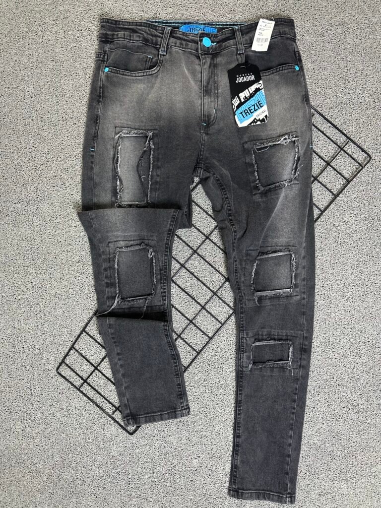 Calça Jeans Jogador Cinza Escuro